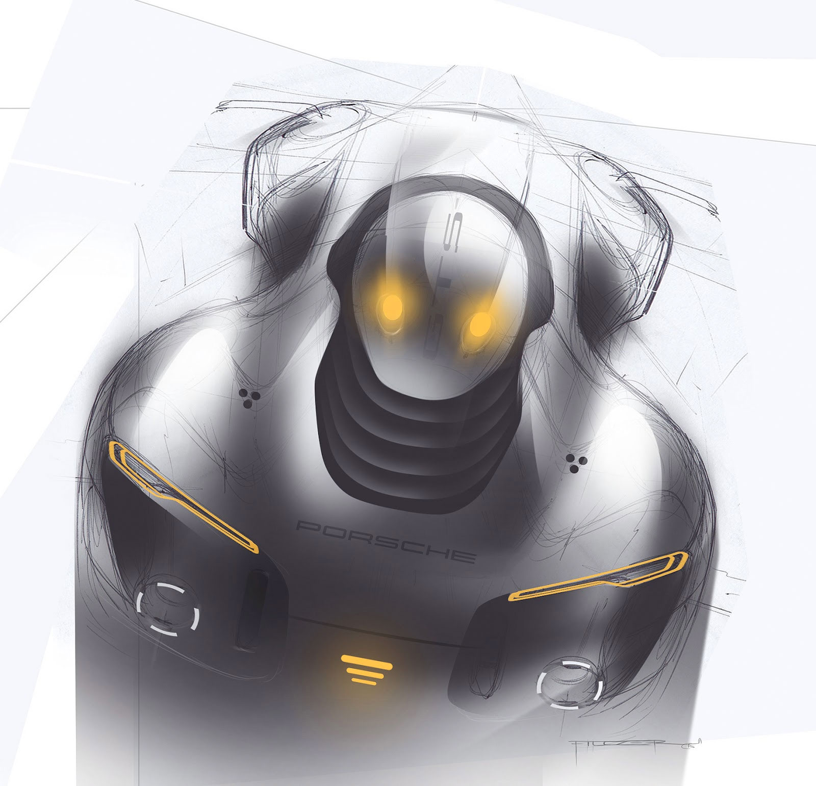 Porsche Concept Design Sketch by Balazs Filczer - Car Body Design